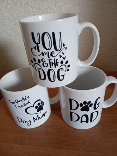 Customer photo review of Couple & Dogs -You me and the dog Personalised Mug