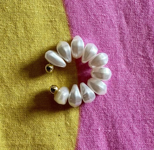 Customer photo review of Freshwater Pearl Single Ear Cuff