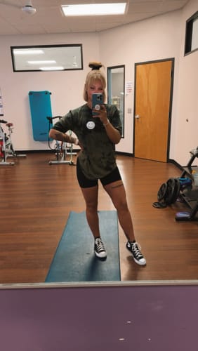Customer photo review of Salty Savage Unisex “OG Smile” Oversized Crew Tee | Basic