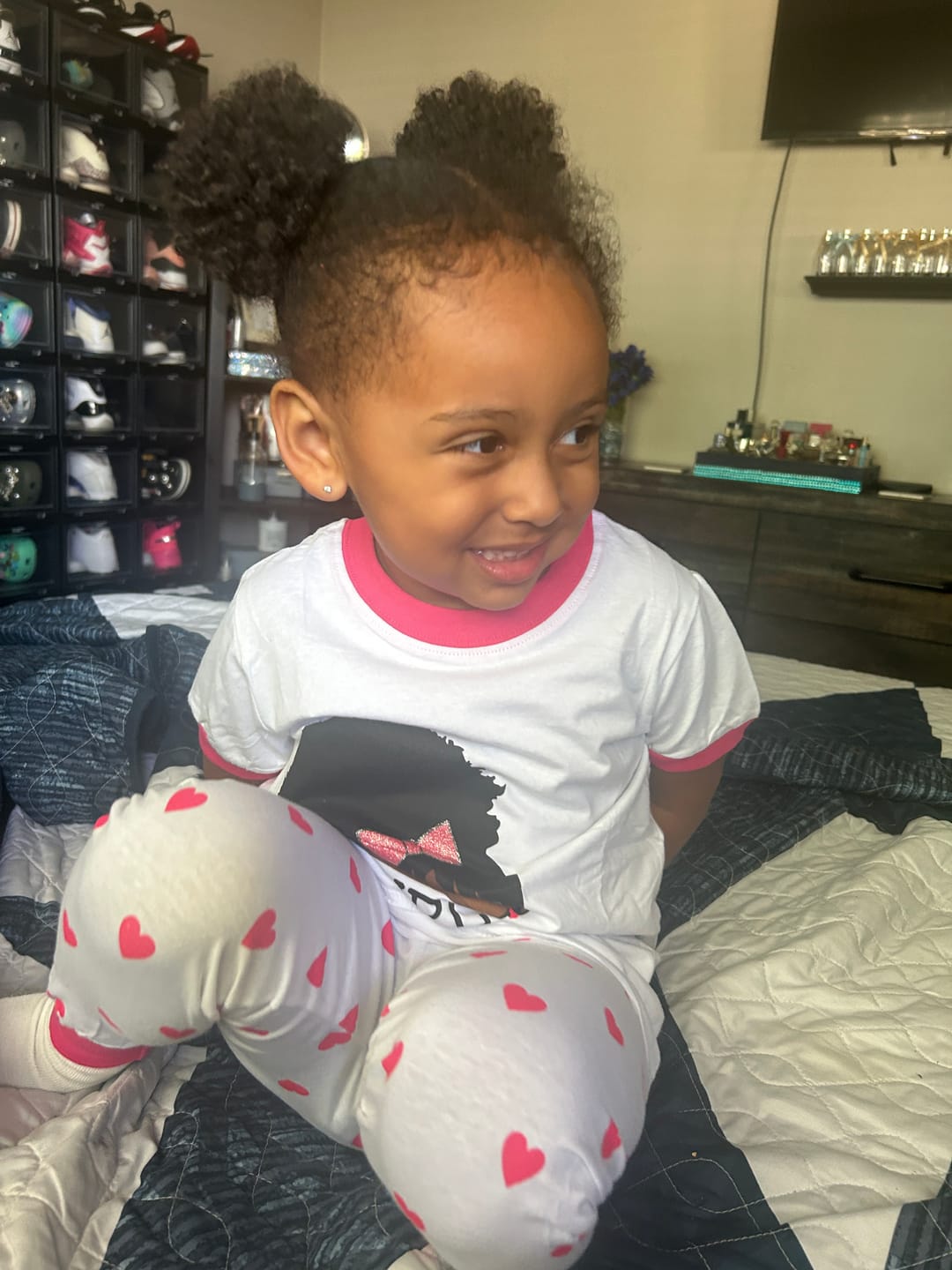 Customer photo review of CURLY HEAD CUTIE HAIRSTYLES PAJAMA 2 PC SET SIZE TODDLER 2T - 14 WHITE