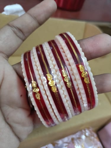 Customer photo review of Red – “Crimson Charm Women’s Bangle” (Pack of 1 Pair) (2 pis)