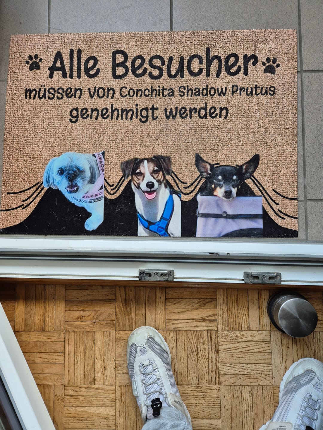 Customer photo review of Besuch genehmigt - Individuelle Fußmatte