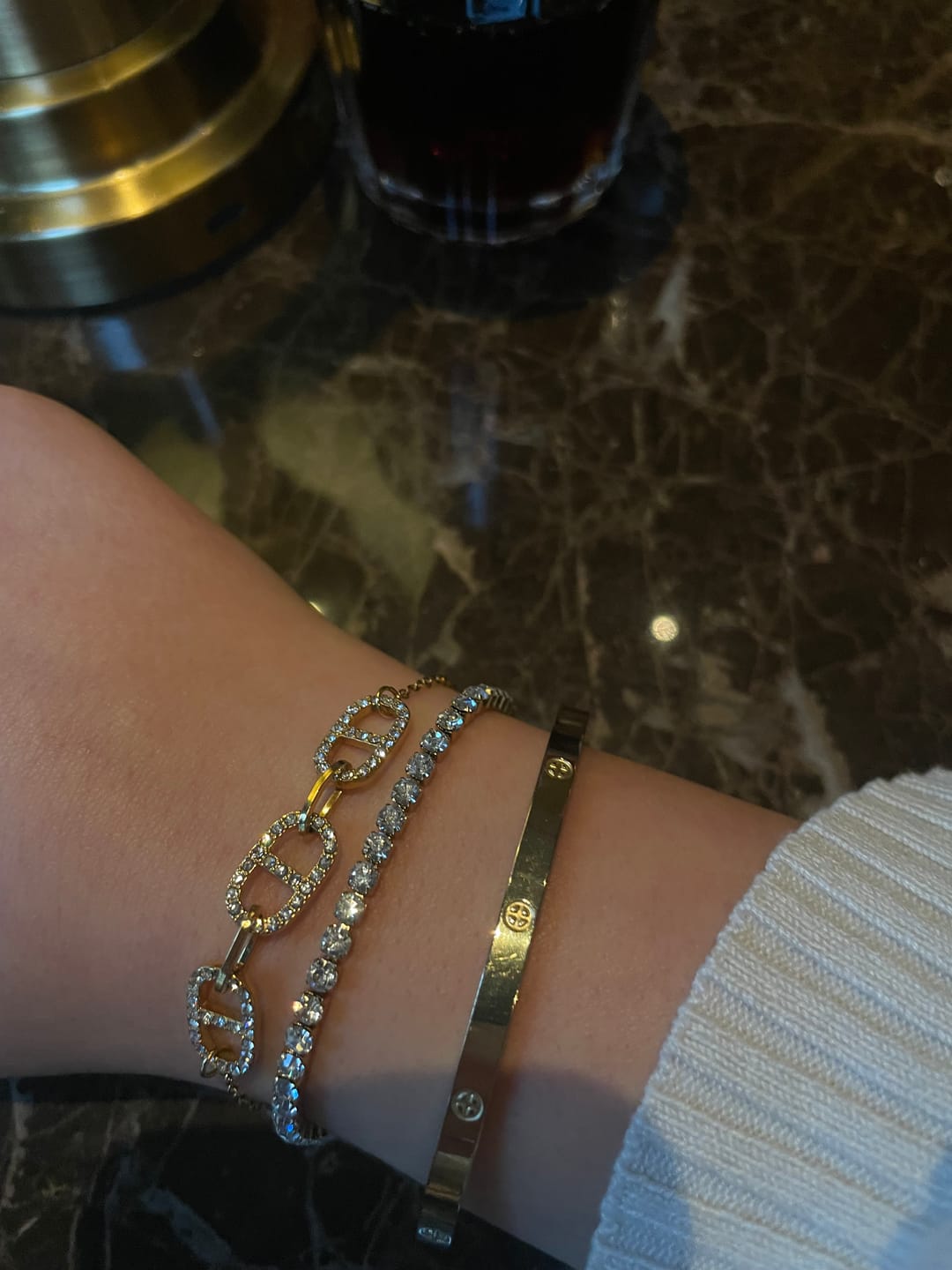 Customer photo review of Hi-Life Tennis Armband 14K Vergoldet