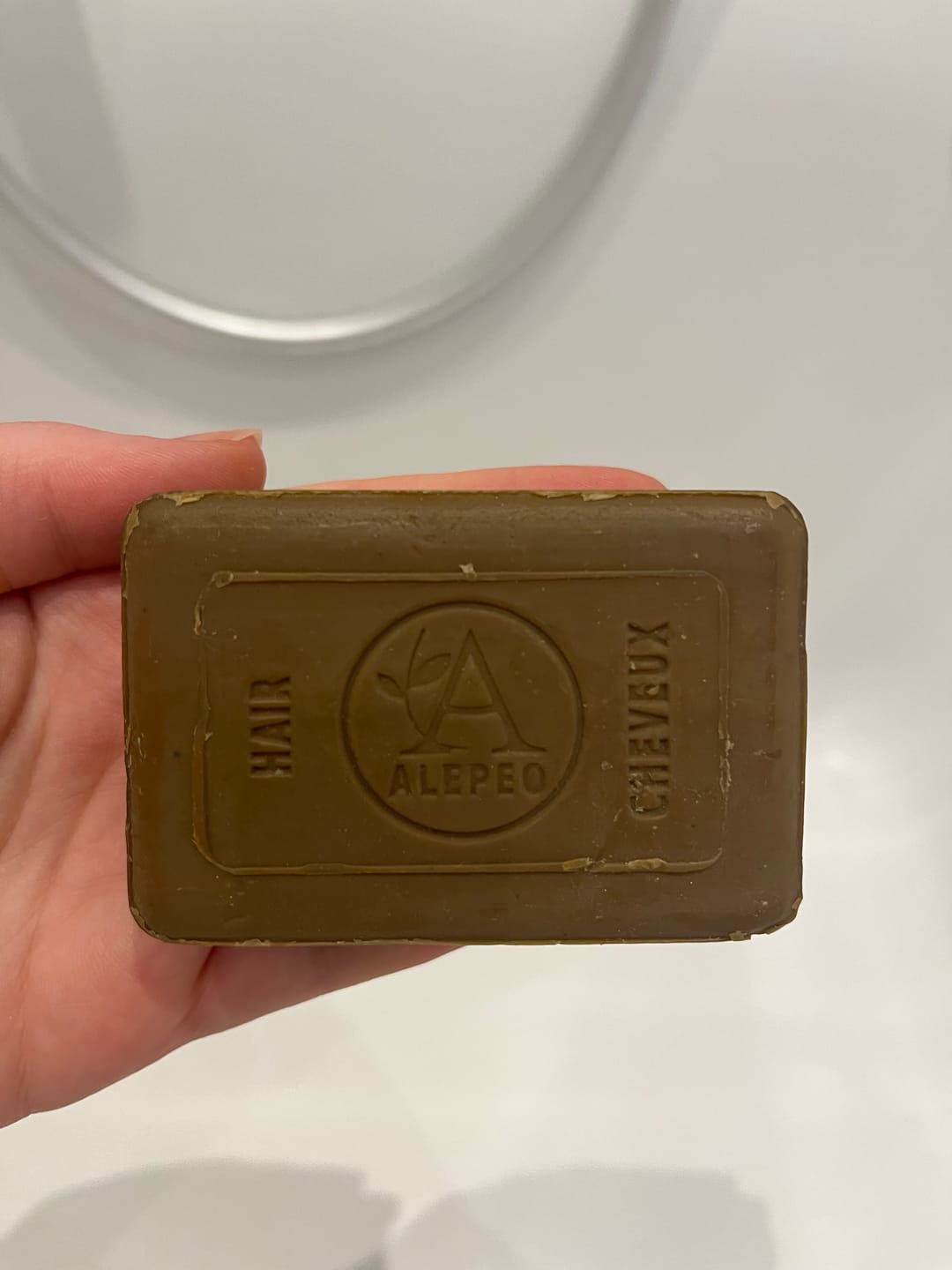 Customer photo review of Solid Aleppo Hair Shampoo (100g)