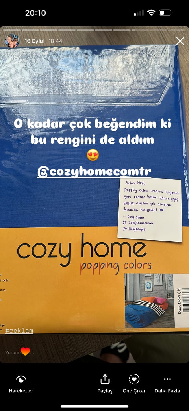 Customer photo review of Cozy Home Çift Kişilik Lastikli Çarşaflı Nevresim Takımı Dama Sarı