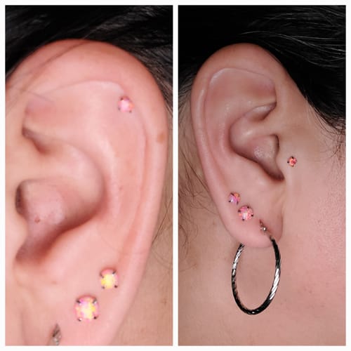 Customer photo review of 3-Pair Opal Earring Value Pack