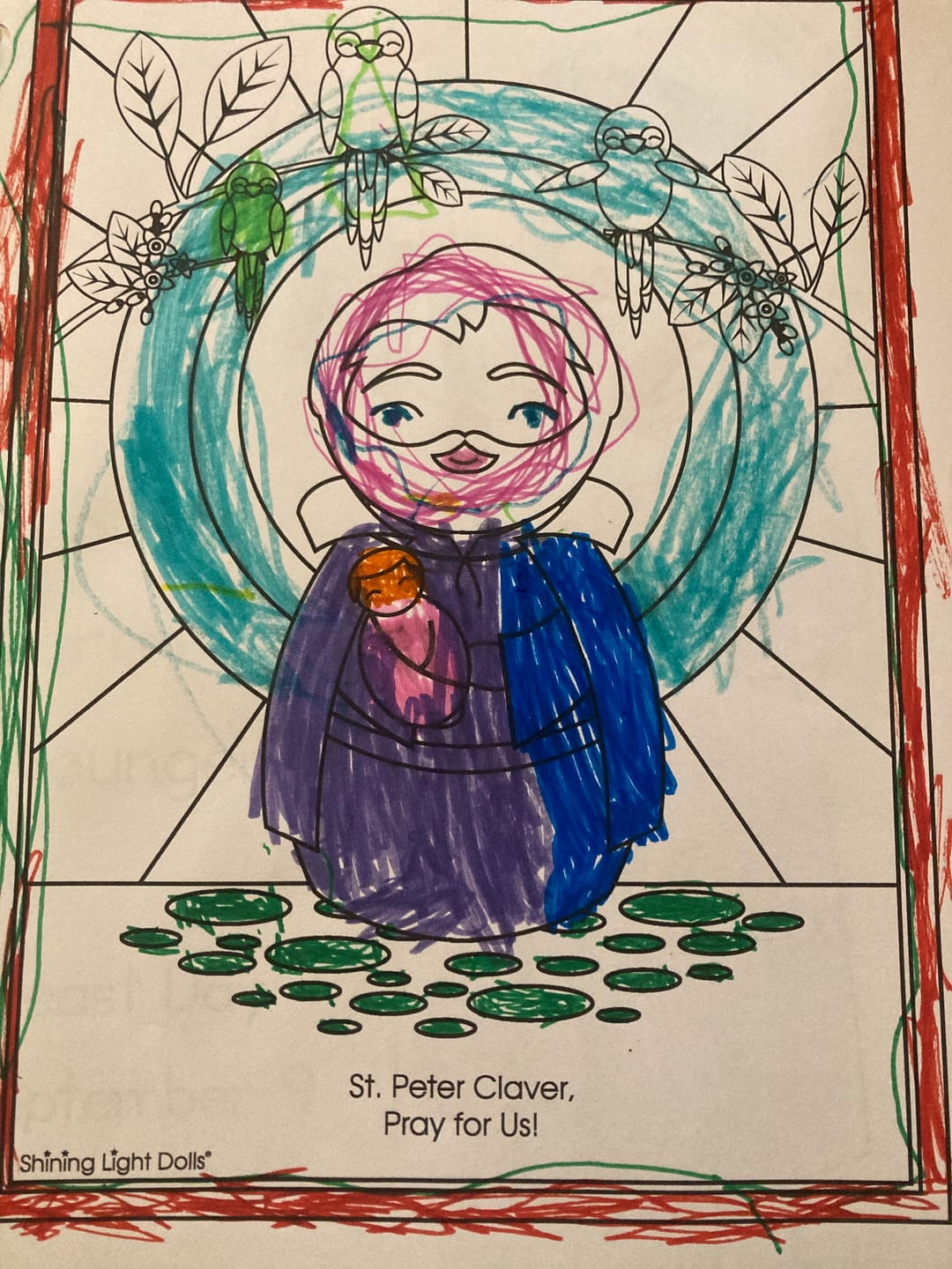 Customer photo review of August Saints Coloring Sheets - Digital Download