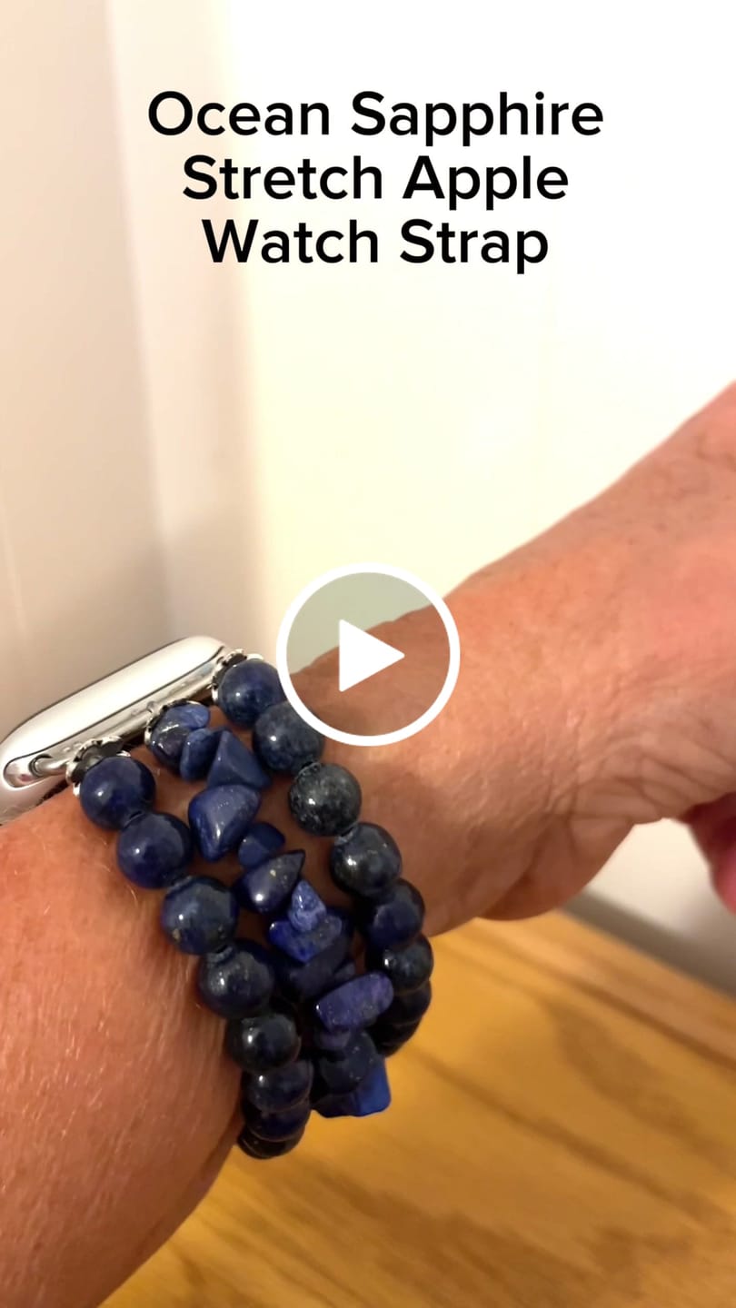 Customer video review of Ocean Sapphire Stretch Apple Watch Strap