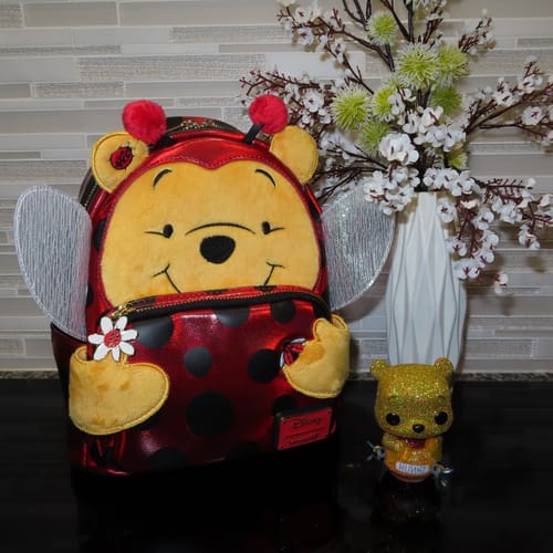 Customer photo review of Loungefly Disney Winnie the Pooh Ladybug Pooh Cosplay Mini Backpack