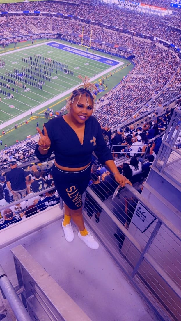Customer photo review of New Orleans Saints Women's Black "Flexin" Two Piece Short Set