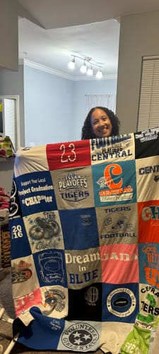 T-shirt quilt featuring tigers football by Renee from TN
