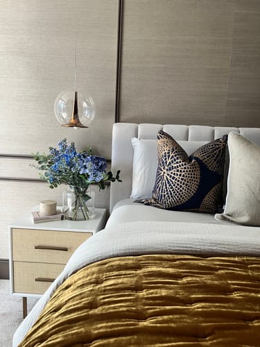 Customer photo review of Bone Lily Pad Navy Lounge Cushion 55 x 55cm