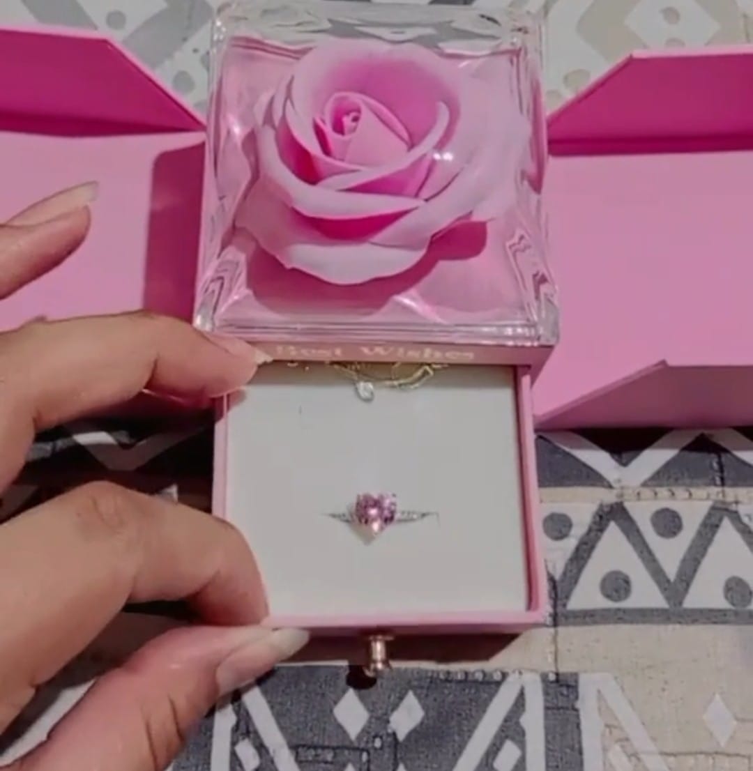 Customer photo review of Anillo Promesa Heart Pink Plata 925