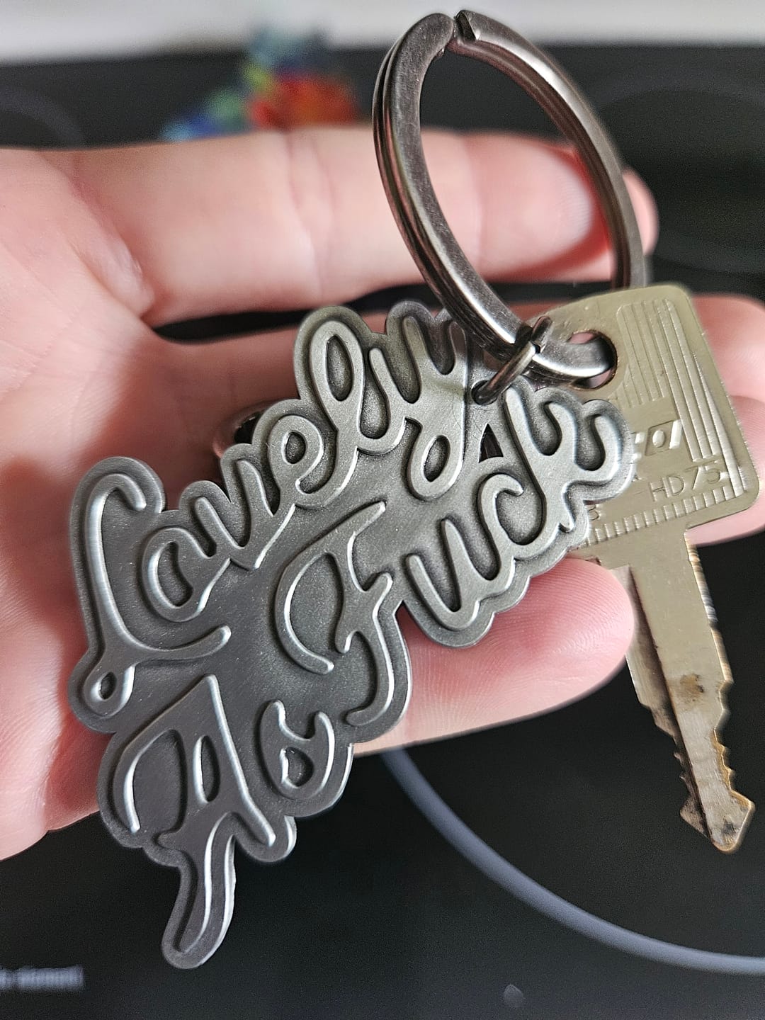 Customer photo review of Lovely Silver Keychain