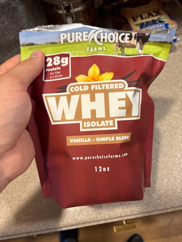 Customer photo review of Whey Protein Isolate with Organic Vanilla