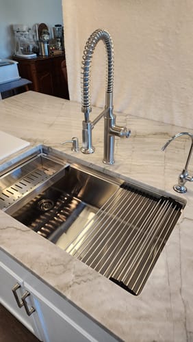 Customer photo review of 33" Workstation Sink - Single Bowl - Offset Drain Left (5LS33L)