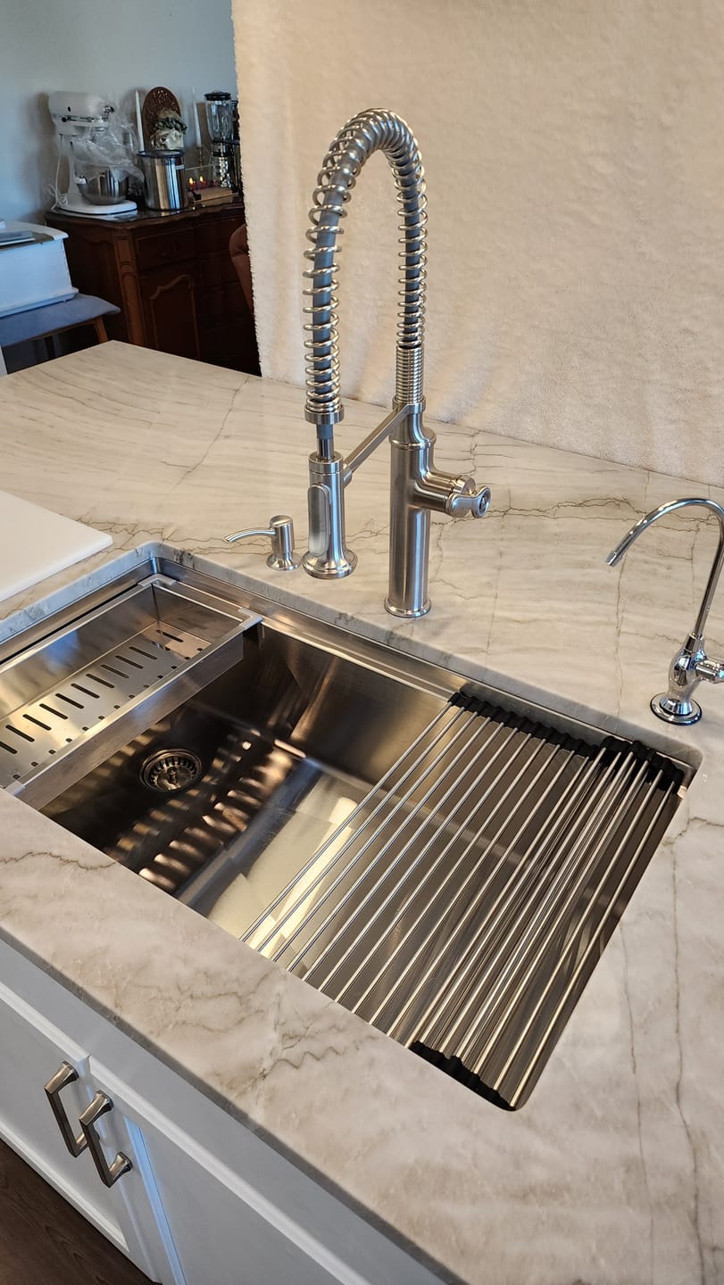 Customer photo review of 33" Undermount Workstation Sink – 16 Gauge Stainless Steel Single Bowl – Offset Drain Left – Seamless Drain (5LS33L)