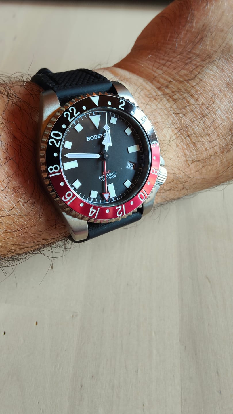 Customer photo review of ADMIRAL GMT - 200M Waterproof Titanium Automatic Diver Watch | Black