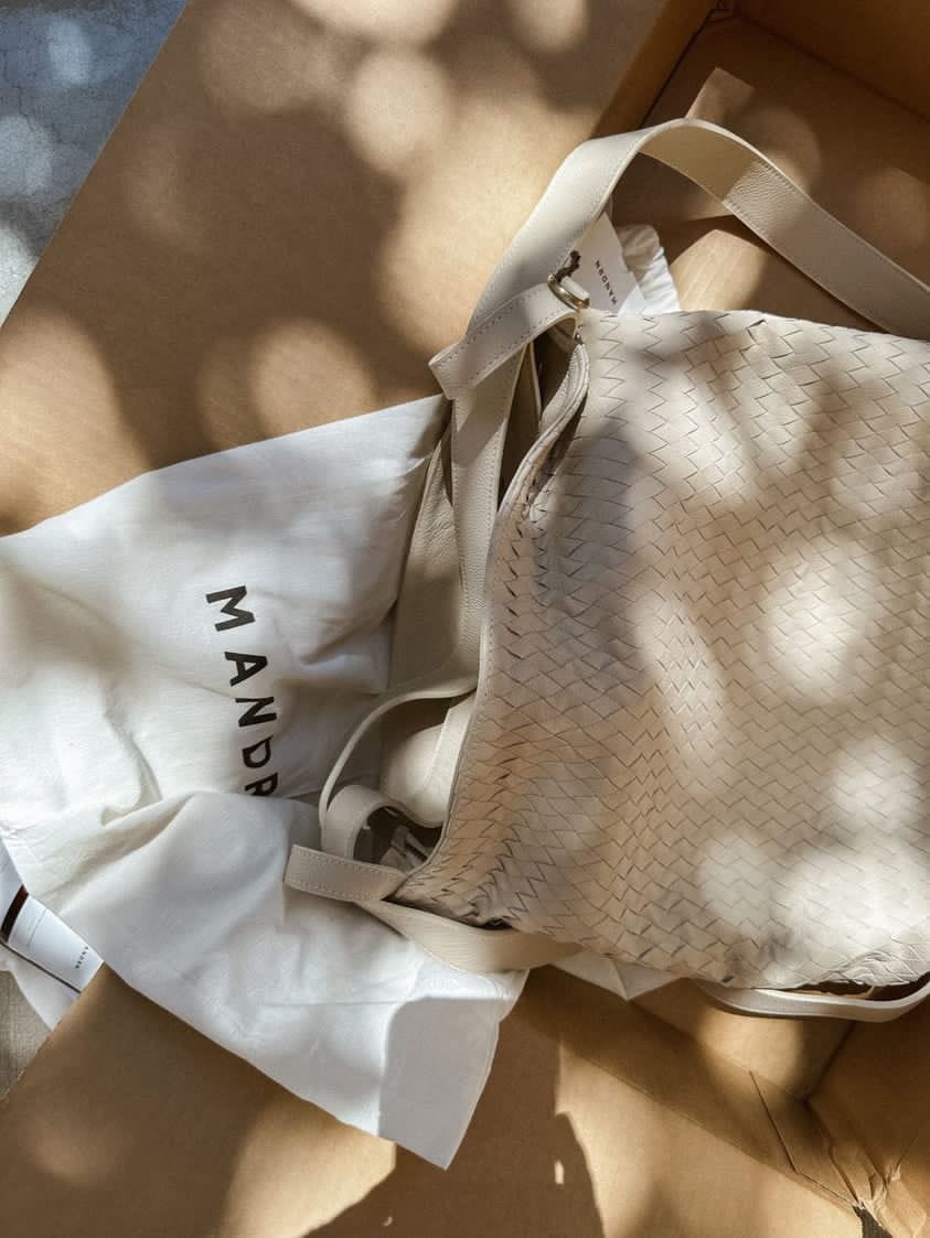 Customer photo review of Woven Evra Tote - Bone