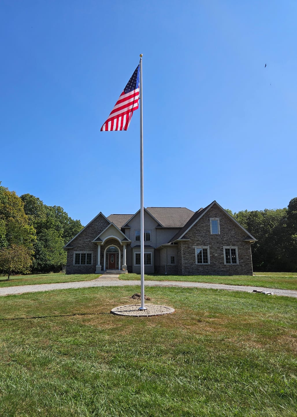 Customer photo review of 35 ft. Commercial Flagpole with External Rope Halyard Rated at 91 mph