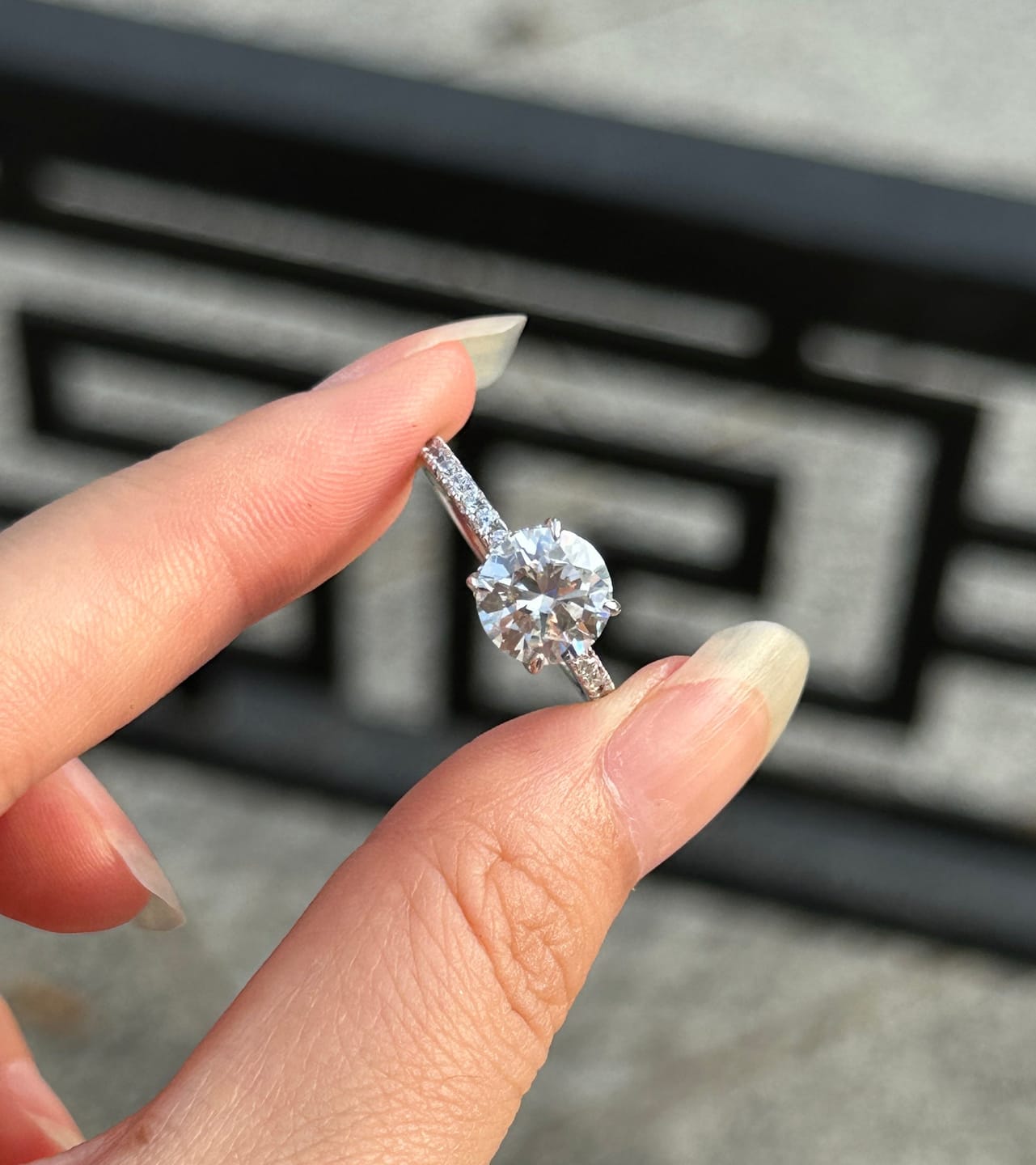 Customer photo review of S925 2.0 Ct Round Cut Engagement Ring Hidden Halo Everyday Wearable Ring In Sterling Silver