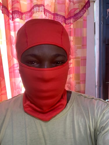 Customer photo review of Balaclava Face Mask Red