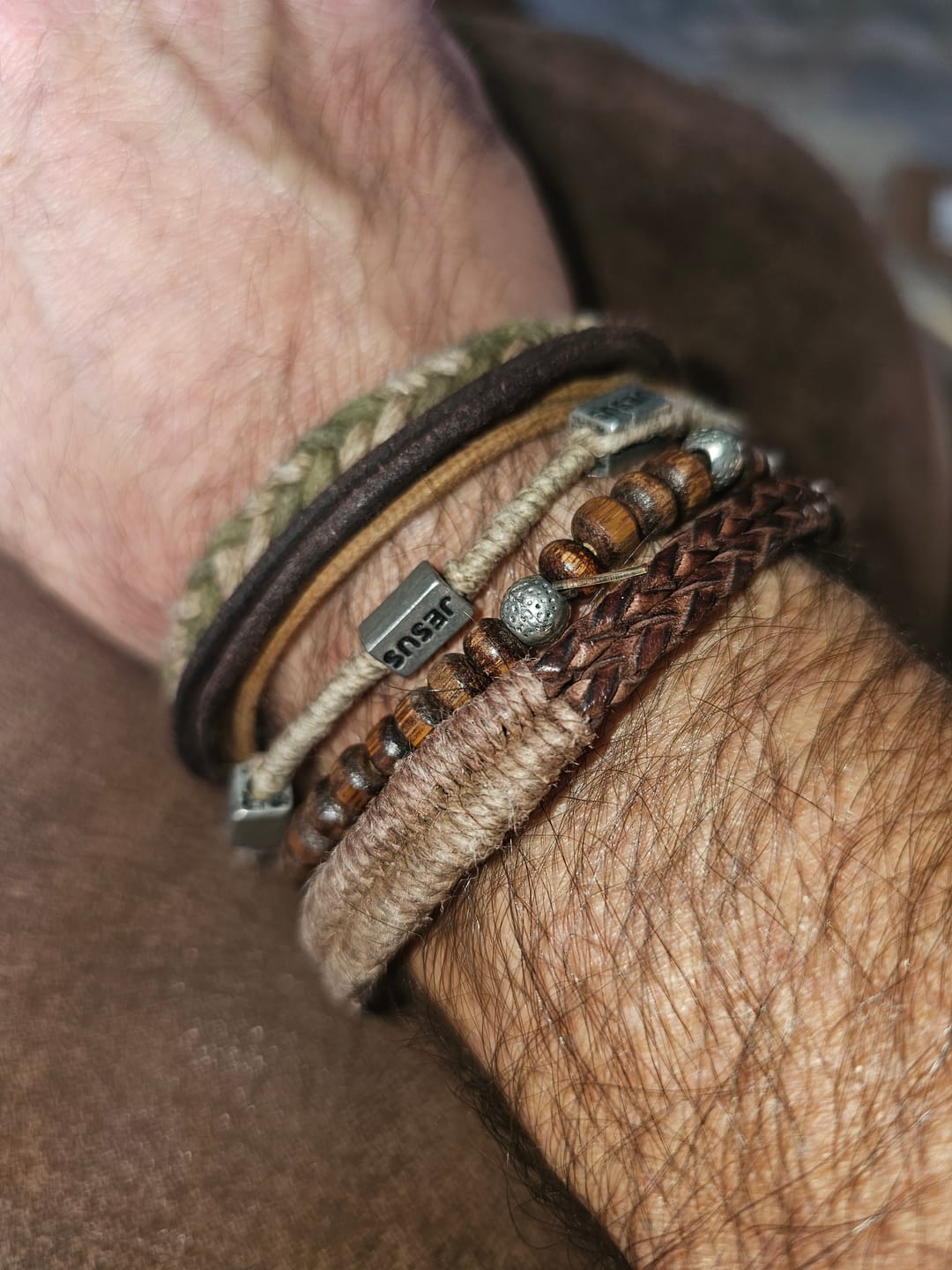 Customer photo review of Trinity Tribal WristPack- Jesus