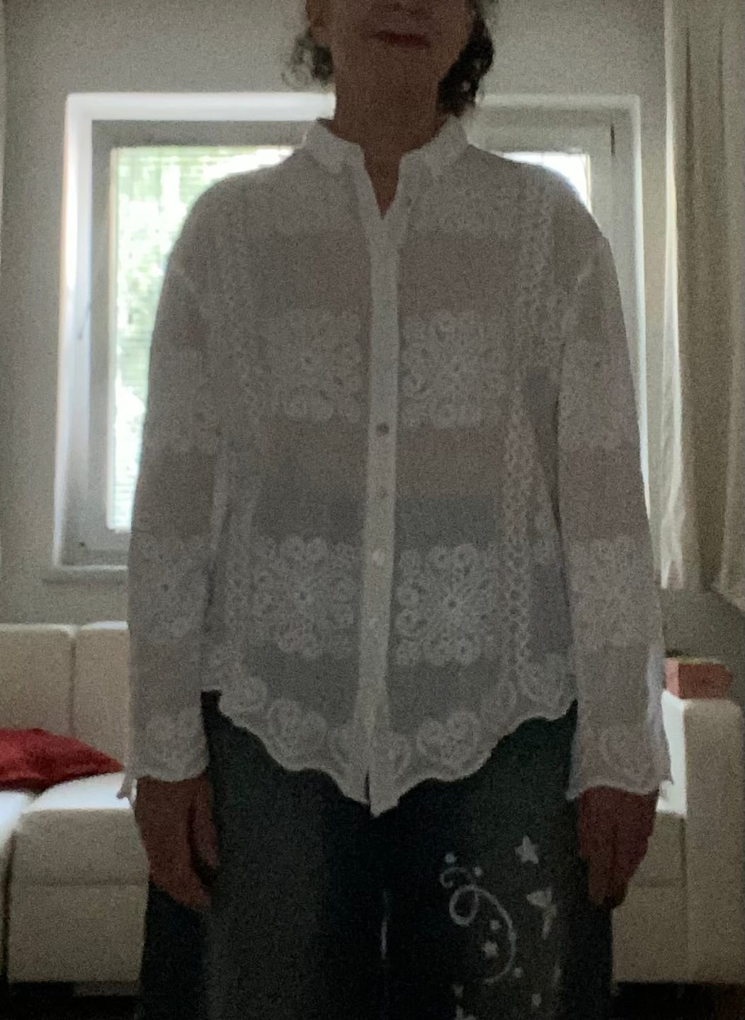 Customer photo review of Women Summer Artsy Embroidery Shirt