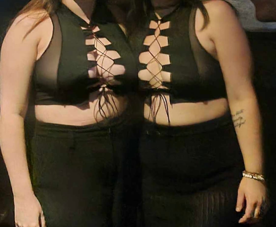 Customer photo review of Black Reverse Seam Top
