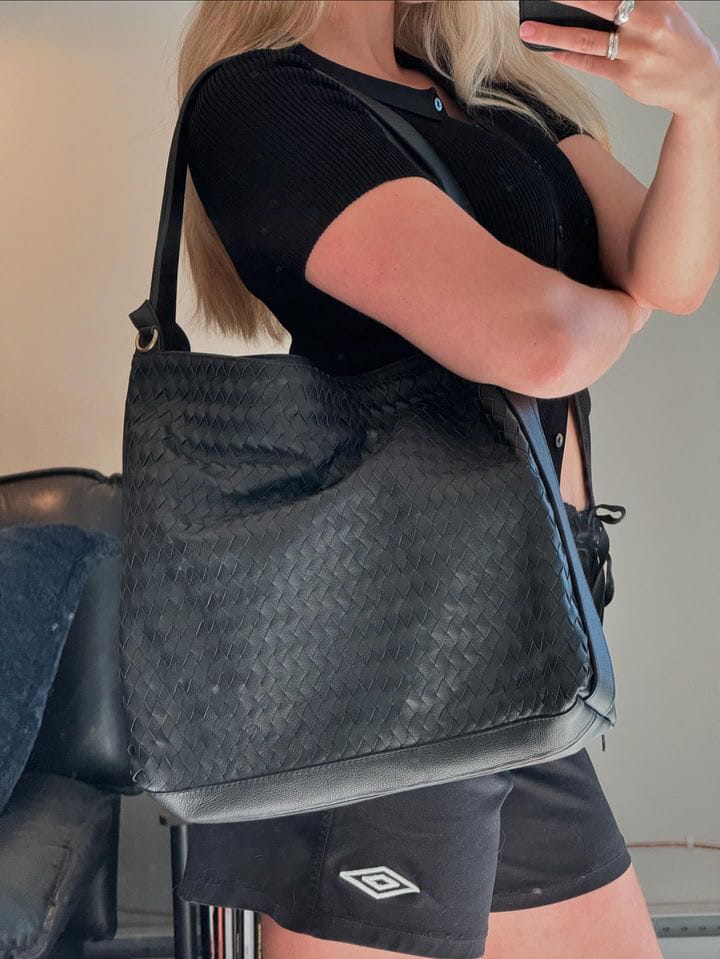 Customer photo review of Woven Evra Tote - Black