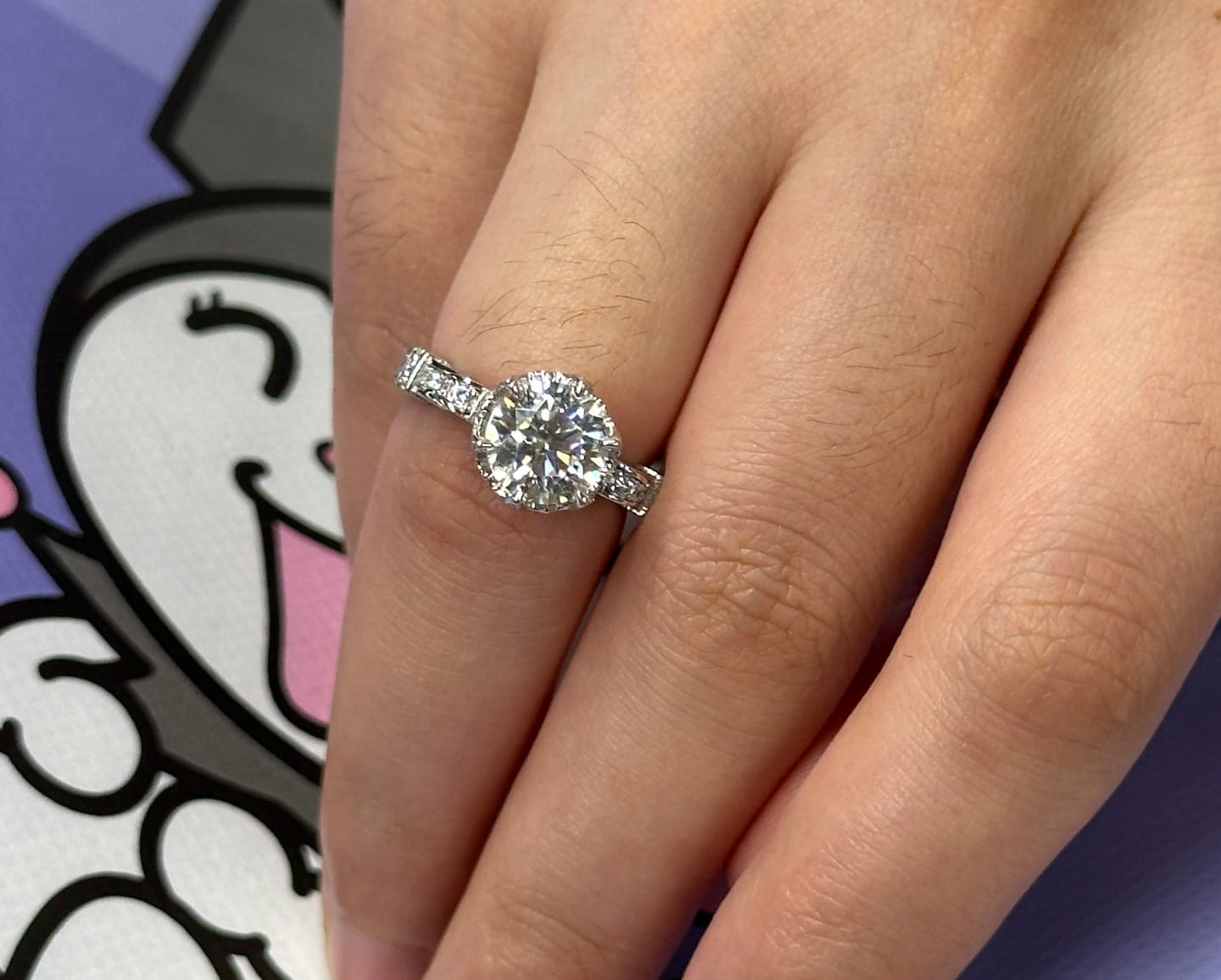 Customer photo review of S925 Moissanite 1.0~2.0 Carat Engagement Ring Promise Ring For Women