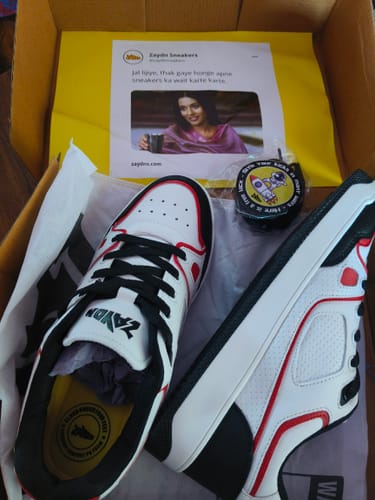 Customer photo review of HARVEY White Black Red Men's casual sneaker