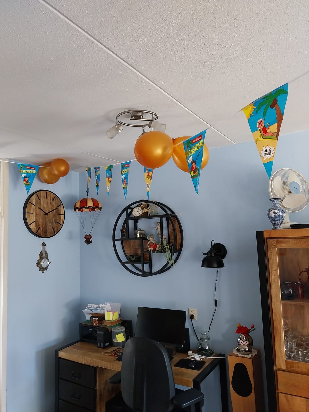 Customer photo review of Klok Wandklok industrieel | Mangohout Staal | ø 50cm