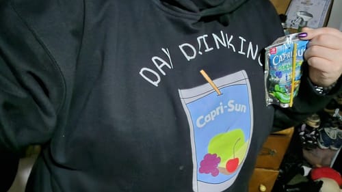 Customer photo review of Day Drinking Unisex Hoodie