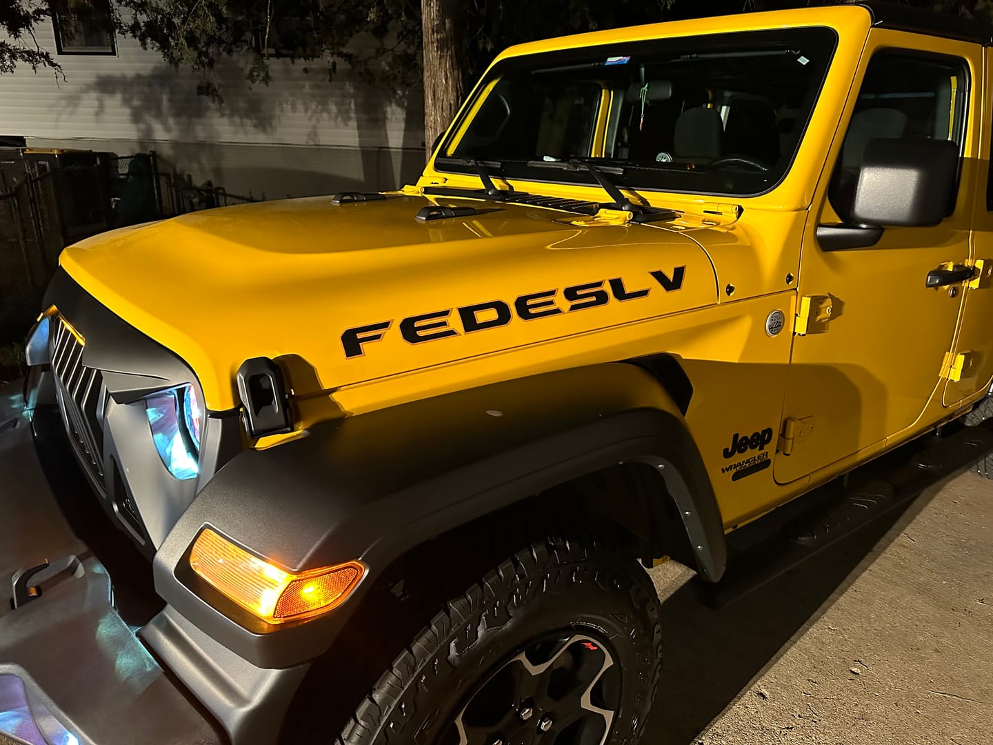 Customer photo review of Premium Black Flag Hood Lettering | Set of 2