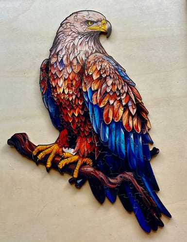 Customer photo review of Mighty Bald Eagle Wooden Jigsaw Puzzle
