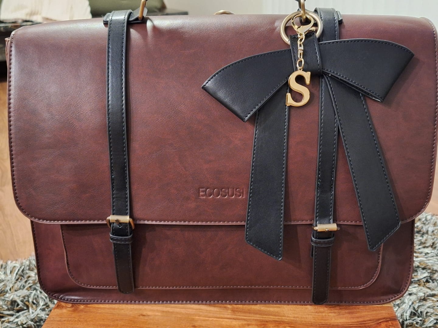 Customer photo review of Cocoa Truffle Ecosusi Classic Bow Briefcase