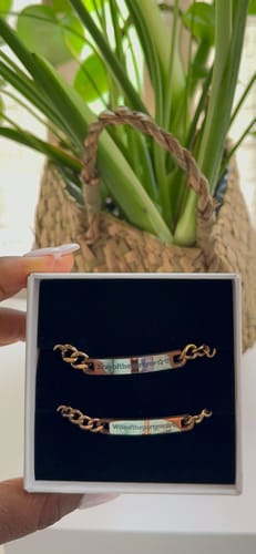 Customer photo review of Engraved Bracelet Set - W/ Eternal Rose Box