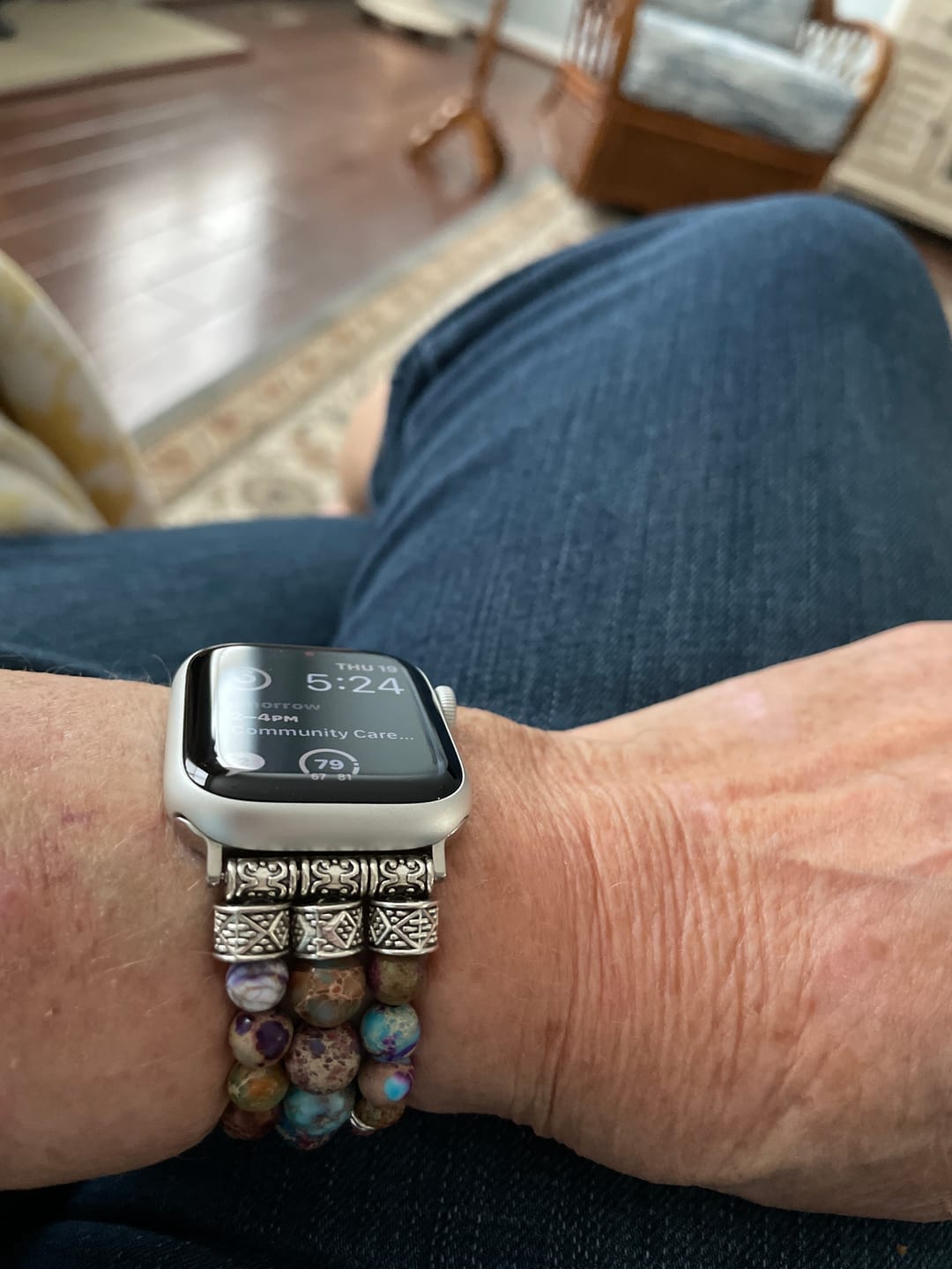 Customer photo review of Intense Jasper Stretch Apple Watch Strap