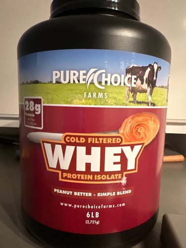 Customer photo review of Whey Protein Isolate Peanut Better