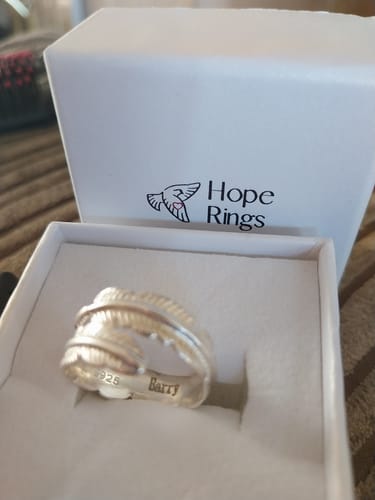 Customer photo review of Feather From An Angel Ring