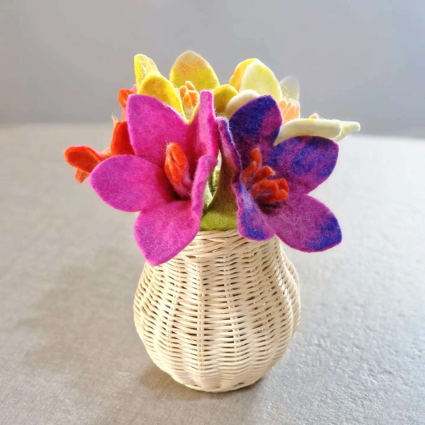 Customer photo review of Felt Flowers Set of 5 (Set A)