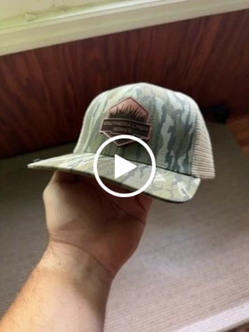 Customer video review of Custom Slate Mossy Oak Trucker Hats