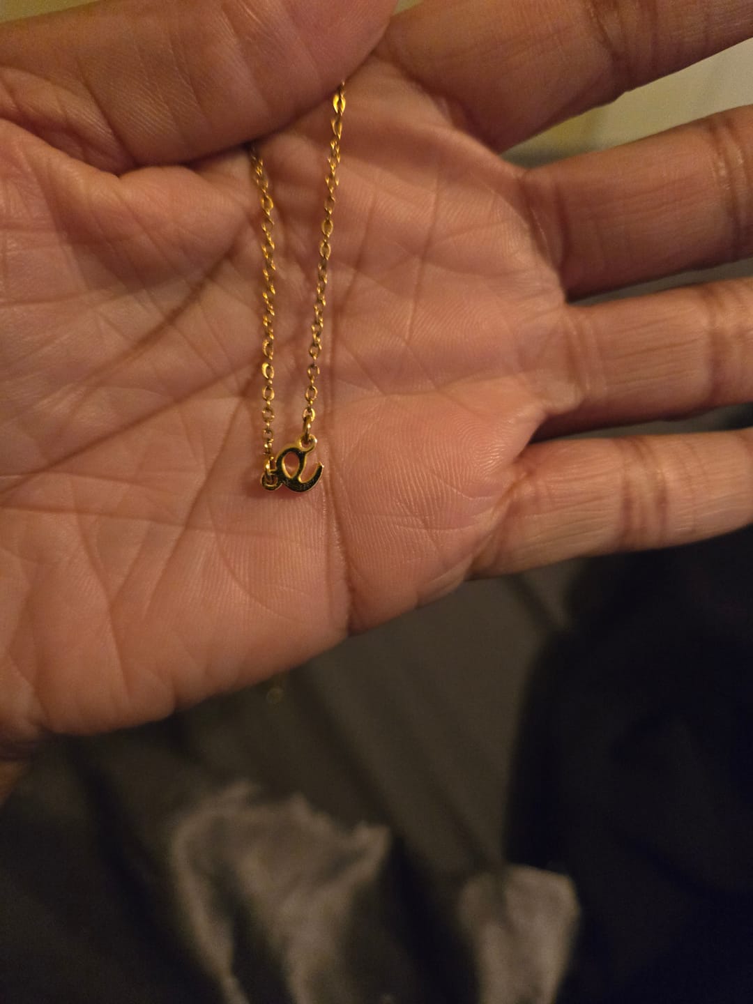Customer photo review of Small Letter Necklace