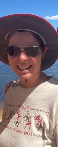 Customer photo review of Stay Wild Petroglyphs Long Sleeve Tee