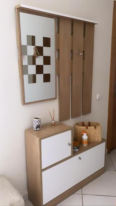 Customer photo review of Meuble d'entrée OPT v2 Meuble Chaussures - Miroir - Porte-Manteaux