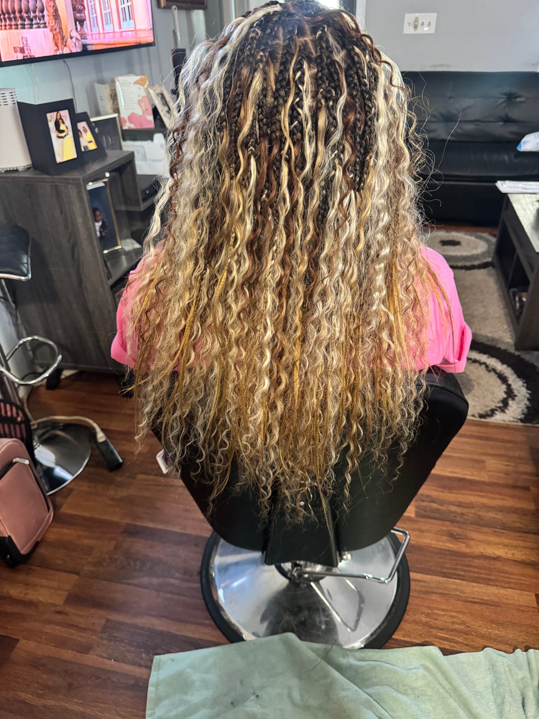 Customer photo review of #30 Light Brown Deep Wave Bulk Hair Extensions for Braiding