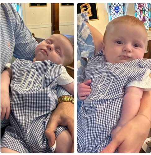 Customer photo review of Royal Blue Gingham Jon Jon