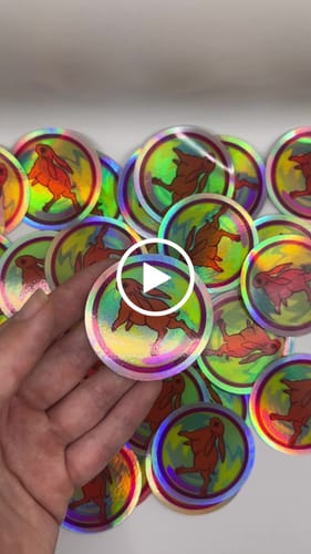 Customer video review of Stickers Holográficos