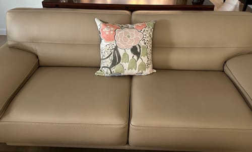 Customer photo review of Laura Floral Blush and Green Pillow Cover